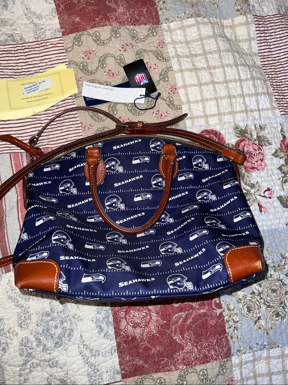 Dooney Bourke Seahawks Satchel crossbody strap purse